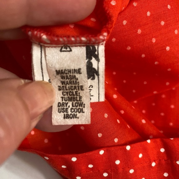 Carefree Fashions VTG 70’s Lace & Ruffle Dots Red Top Women’s size Small - Picture 8 of 10